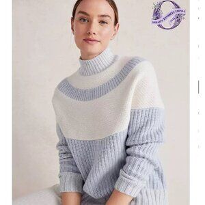 Like New Haven Well Within Cashmere Colorblock Yoke Sweater Chunky Knit Size L